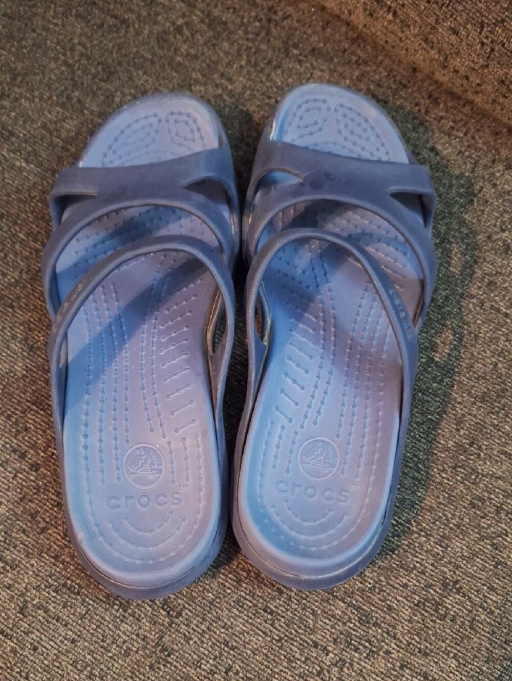 CROCS Women’s Blue Open-Toe Slide Sandals - Picture 3 of 4